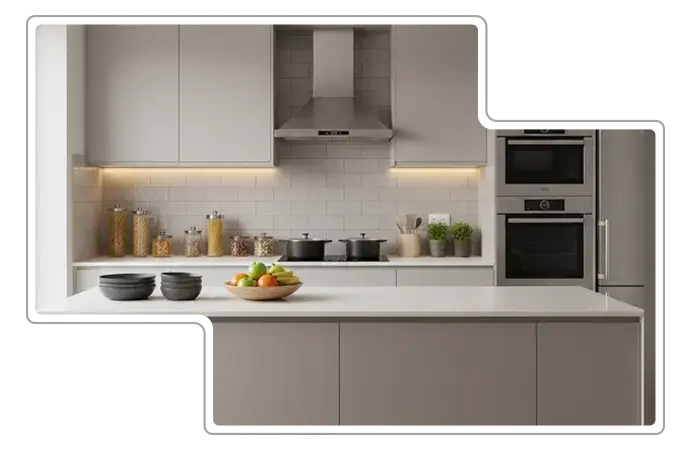 Acrylic high gloss kitchen cabinet