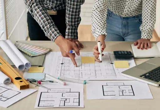 Apartment space planning and furniture layout
