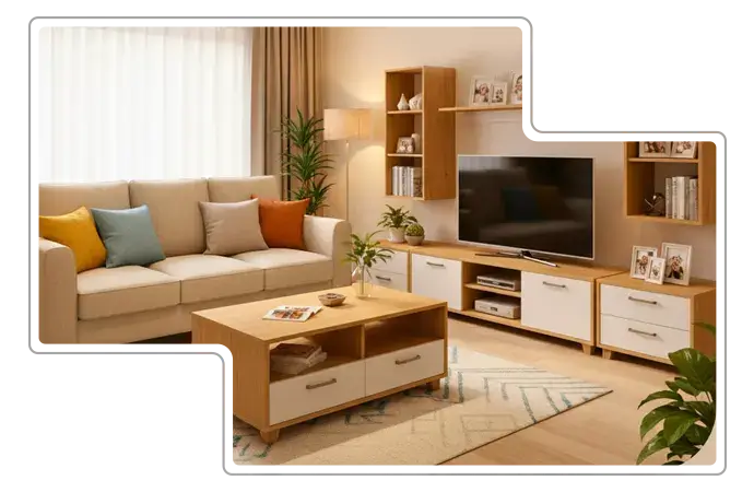 Home interior design company with custom furniture solutions