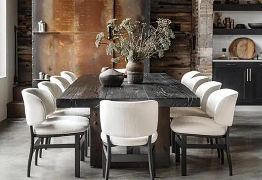 Industrial-style dining table