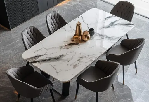 Marble top dining table
